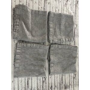 Williams Sonoma waffle weave‎ Cloth Napkins 17" Gray Set Of 4